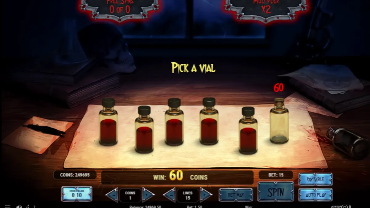 Tampilan visual slot Wild Blood dengan tema gothic dan vampir