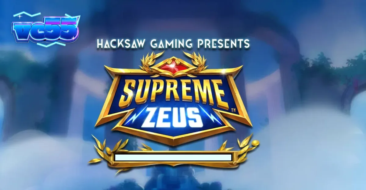 Tampilan visual slot Supreme Zeus dengan latar belakang Olympus dan simbol petir